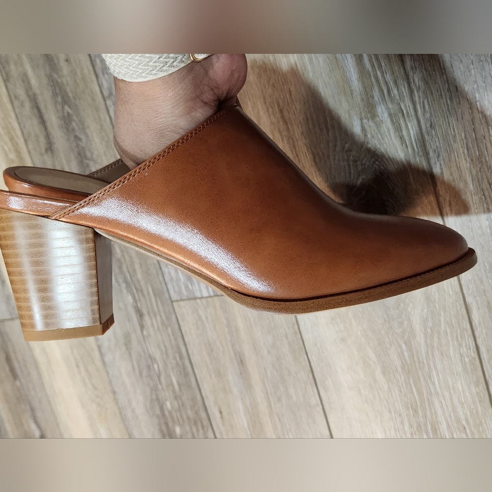 Maypie Women's Cognac Mules Size 9 - Picture 6 of 8